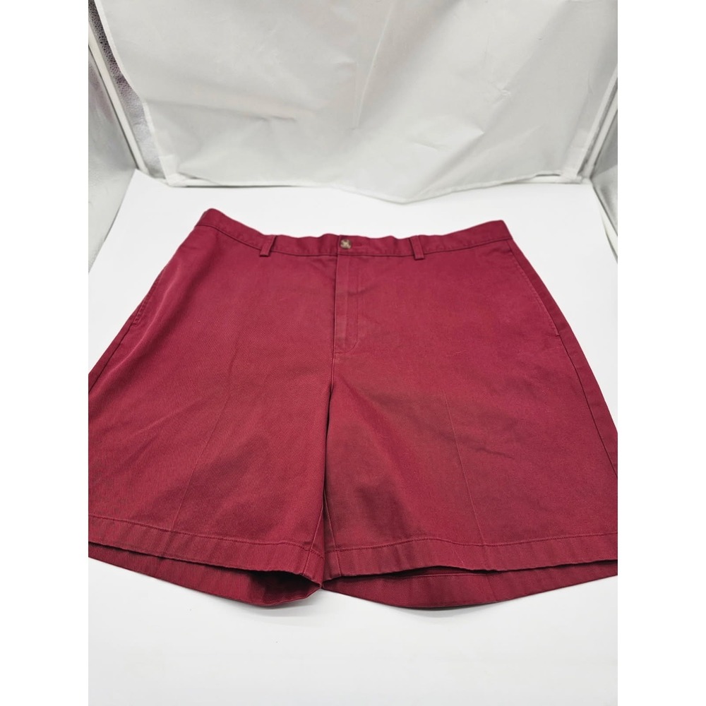 L.L. Bean Chino Shorts Mens 40 Red Natural Fit 100% Cotton 215649